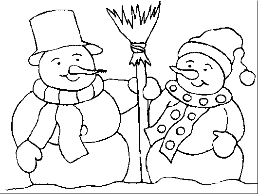 Dessin à colorier: Bonhomme de Neige (Personnages) #89277 - Coloriages à Imprimer Gratuits