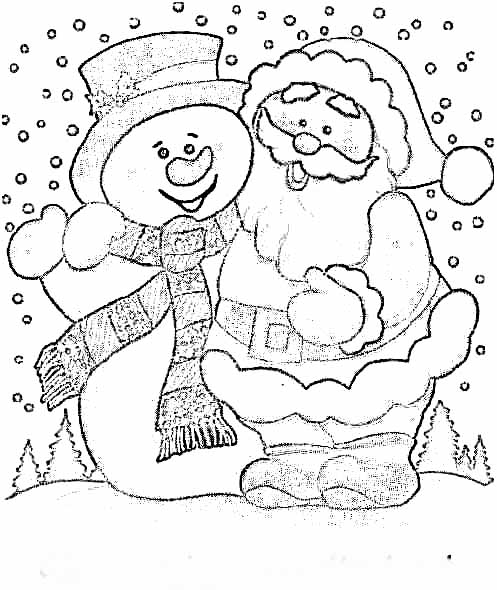 Dessin à colorier: Bonhomme de Neige (Personnages) #89279 - Coloriages à Imprimer Gratuits