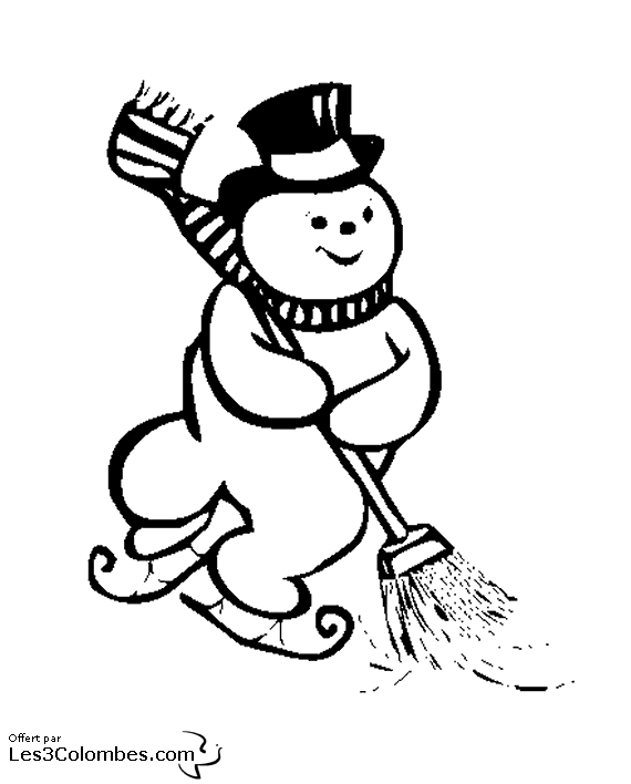 Dessin à colorier: Bonhomme de Neige (Personnages) #89280 - Coloriages à Imprimer Gratuits