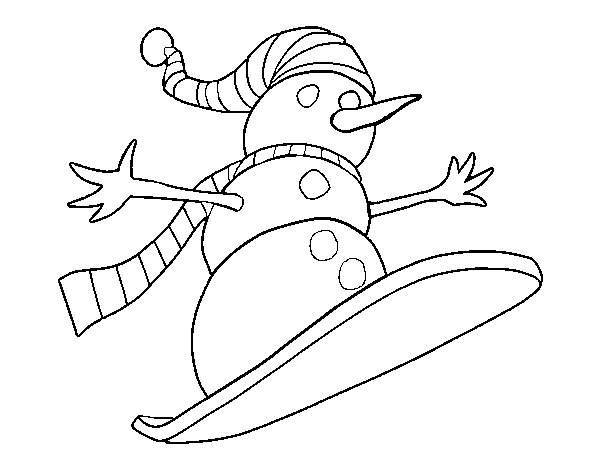 Dessin à colorier: Bonhomme de Neige (Personnages) #89288 - Coloriages à Imprimer Gratuits