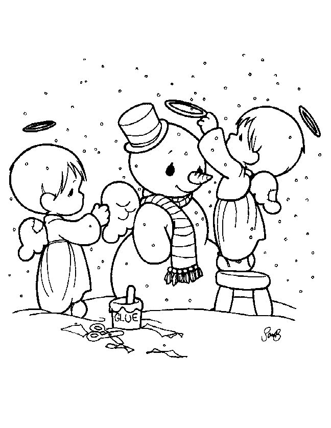 Dessin à colorier: Bonhomme de Neige (Personnages) #89291 - Coloriages à Imprimer Gratuits