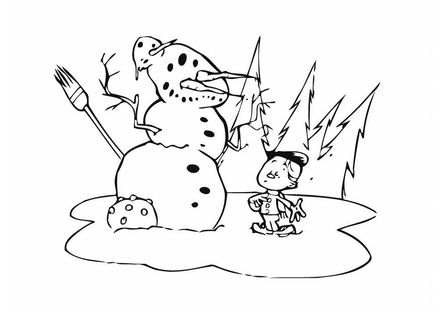 Dessin à colorier: Bonhomme de Neige (Personnages) #89292 - Coloriages à Imprimer Gratuits