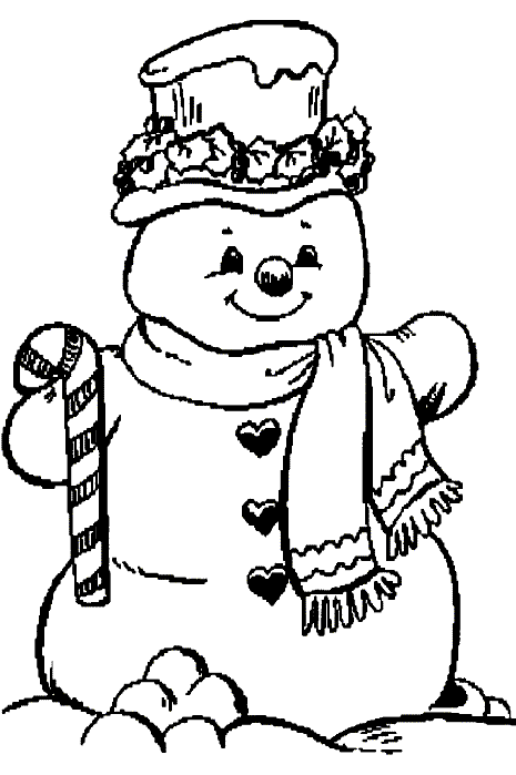 Dessin à colorier: Bonhomme de Neige (Personnages) #89302 - Coloriages à Imprimer Gratuits