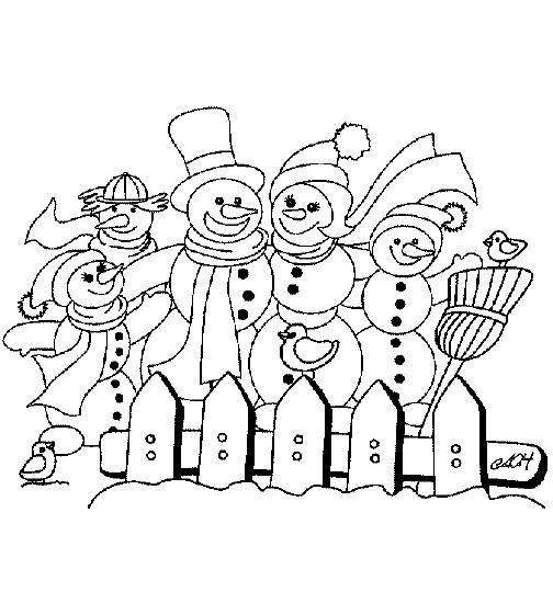 Dessin à colorier: Bonhomme de Neige (Personnages) #89320 - Coloriages à Imprimer Gratuits