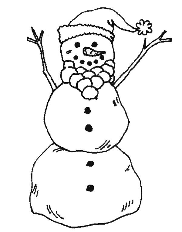 Dessin à colorier: Bonhomme de Neige (Personnages) #89321 - Coloriages à Imprimer Gratuits