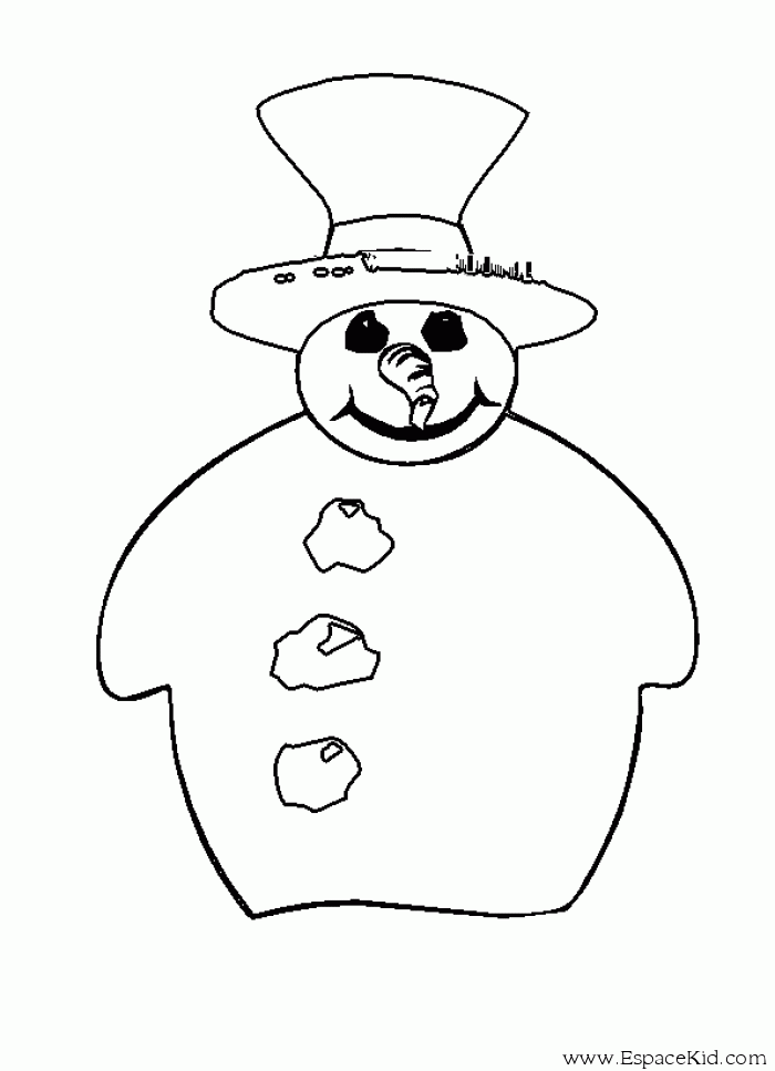 Dessin à colorier: Bonhomme de Neige (Personnages) #89341 - Coloriages à Imprimer Gratuits