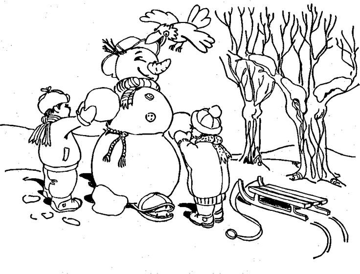 Dessin à colorier: Bonhomme de Neige (Personnages) #89348 - Coloriages à Imprimer Gratuits