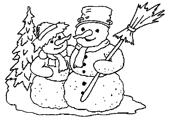 Dessin à colorier: Bonhomme de Neige (Personnages) #89351 - Coloriages à Imprimer Gratuits