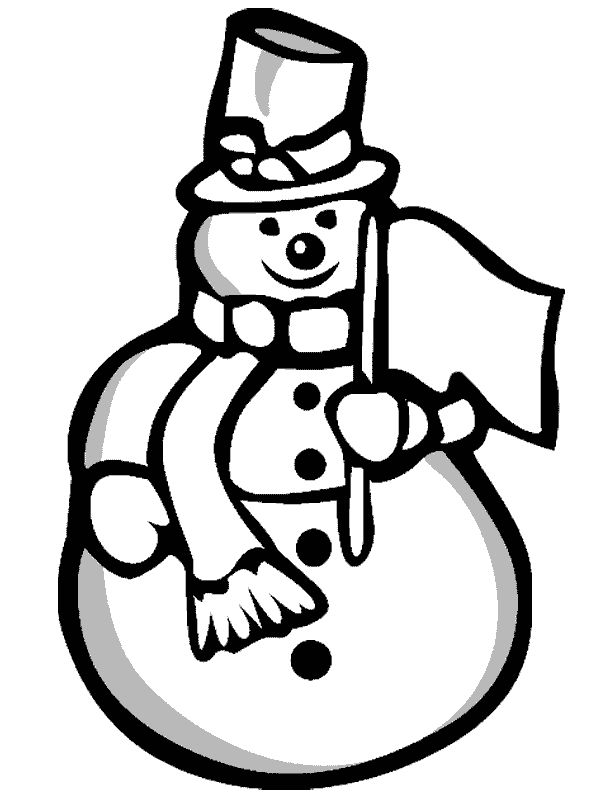 Dessin à colorier: Bonhomme de Neige (Personnages) #89352 - Coloriages à Imprimer Gratuits