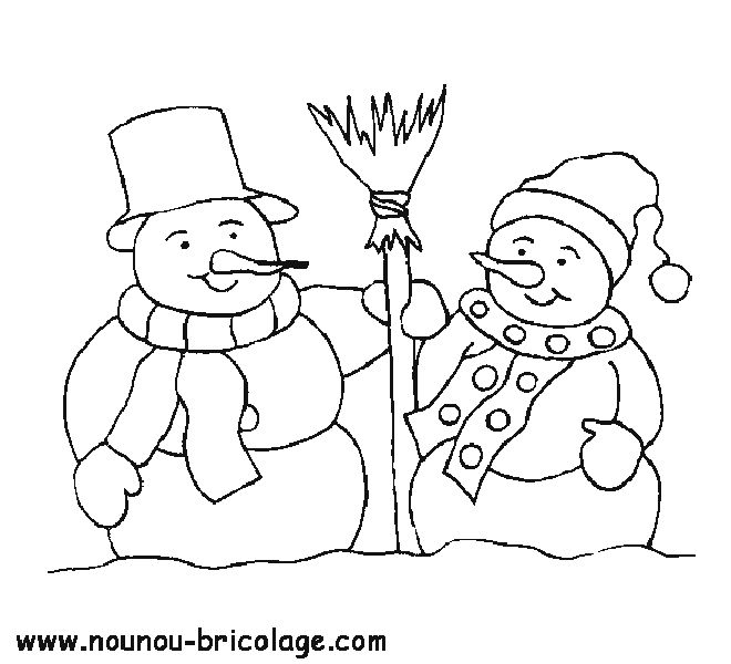 Dessin à colorier: Bonhomme de Neige (Personnages) #89355 - Coloriages à Imprimer Gratuits