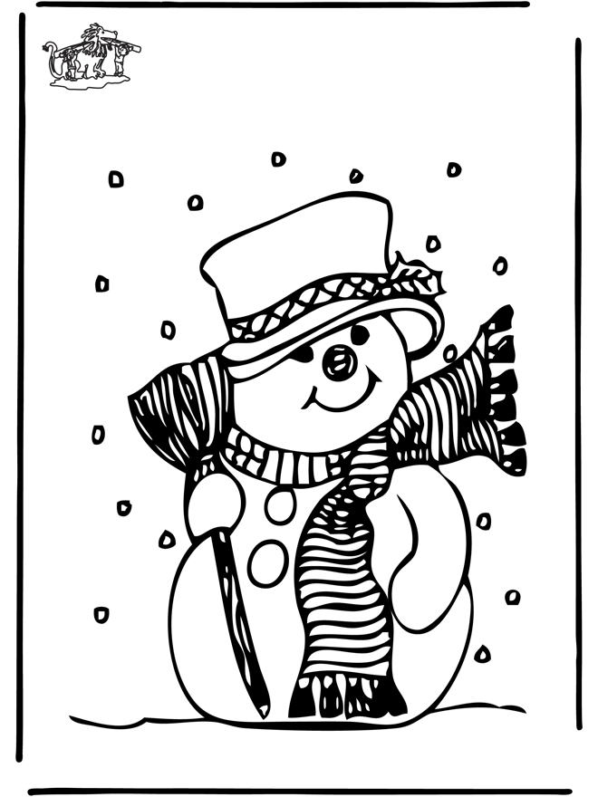 Dessin à colorier: Bonhomme de Neige (Personnages) #89357 - Coloriages à Imprimer Gratuits