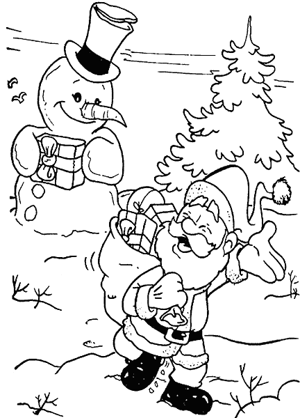 Dessin à colorier: Bonhomme de Neige (Personnages) #89358 - Coloriages à Imprimer Gratuits