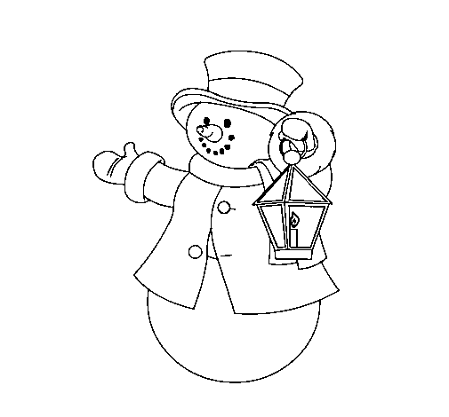 Dessin à colorier: Bonhomme de Neige (Personnages) #89361 - Coloriages à Imprimer Gratuits