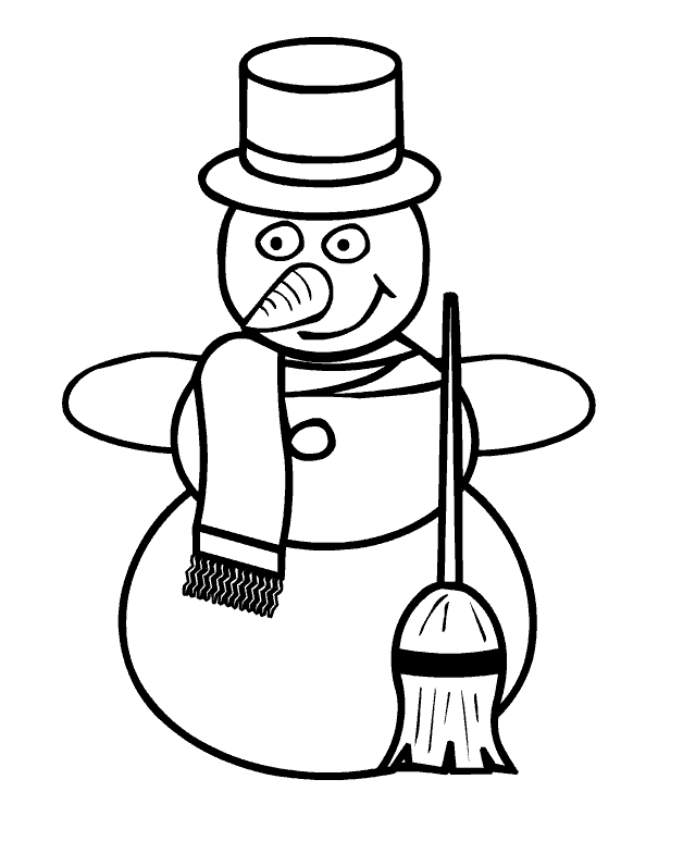 Dessin à colorier: Bonhomme de Neige (Personnages) #89362 - Coloriages à Imprimer Gratuits