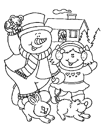 Dessin à colorier: Bonhomme de Neige (Personnages) #89368 - Coloriages à Imprimer Gratuits