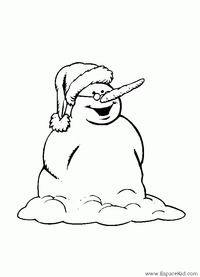 Dessin à colorier: Bonhomme de Neige (Personnages) #89373 - Coloriages à Imprimer Gratuits