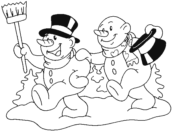 Dessin à colorier: Bonhomme de Neige (Personnages) #89374 - Coloriages à Imprimer Gratuits