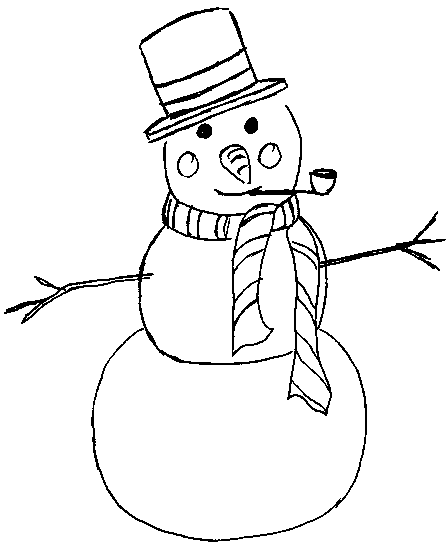 Dessin à colorier: Bonhomme de Neige (Personnages) #89388 - Coloriages à Imprimer Gratuits