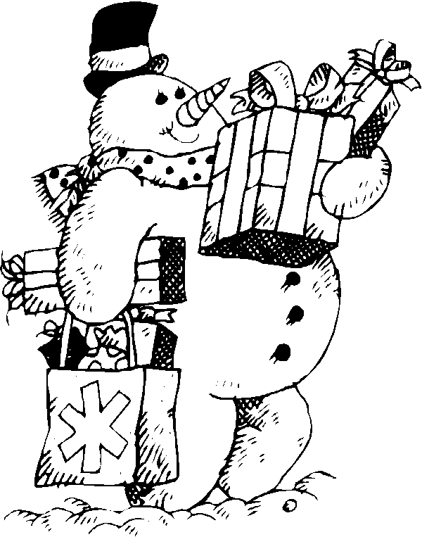 Dessin à colorier: Bonhomme de Neige (Personnages) #89395 - Coloriages à Imprimer Gratuits