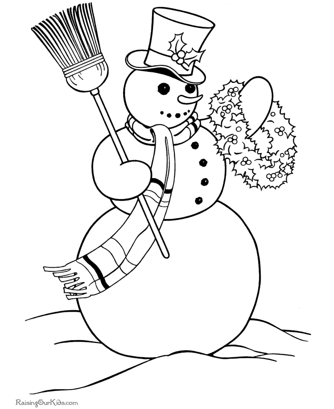 Dessin à colorier: Bonhomme de Neige (Personnages) #89396 - Coloriages à Imprimer Gratuits