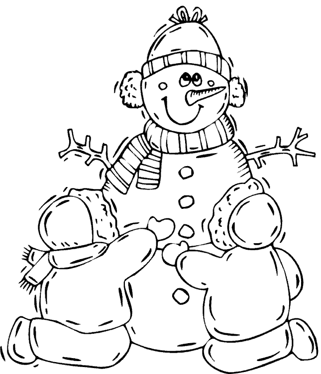 Dessin à colorier: Bonhomme de Neige (Personnages) #89397 - Coloriages à Imprimer Gratuits