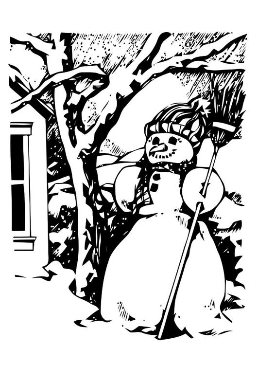 Dessin à colorier: Bonhomme de Neige (Personnages) #89399 - Coloriages à Imprimer Gratuits