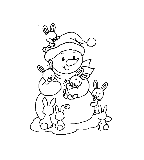 Dessin à colorier: Bonhomme de Neige (Personnages) #89419 - Coloriages à Imprimer Gratuits