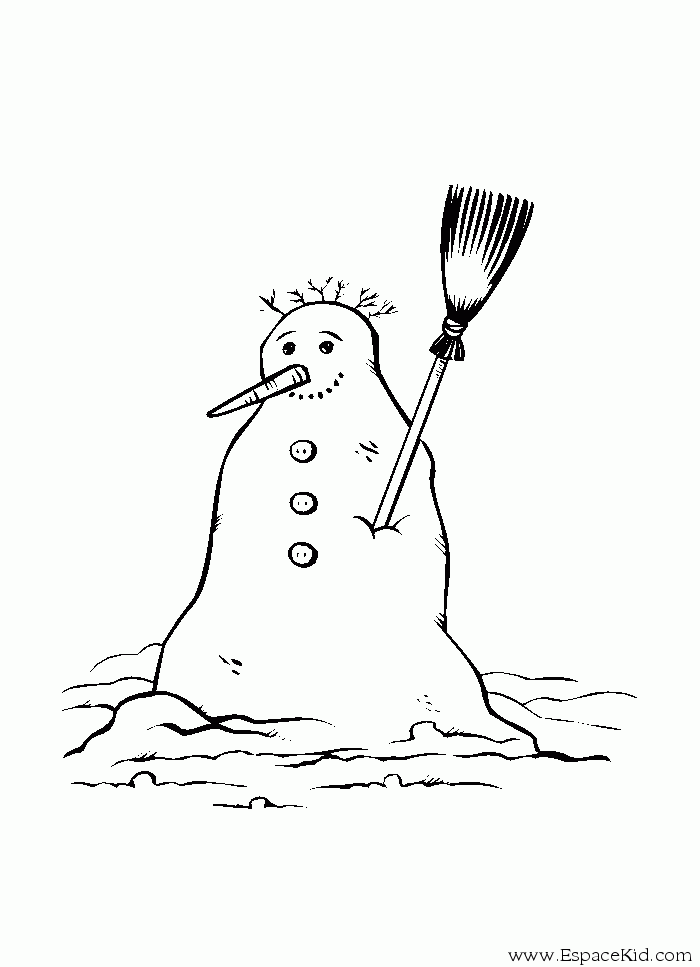 Dessin à colorier: Bonhomme de Neige (Personnages) #89420 - Coloriages à Imprimer Gratuits