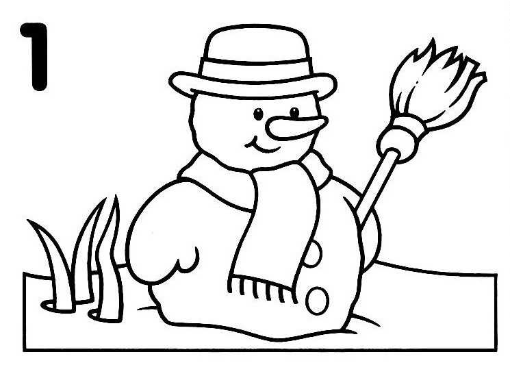 Dessin à colorier: Bonhomme de Neige (Personnages) #89431 - Coloriages à Imprimer Gratuits