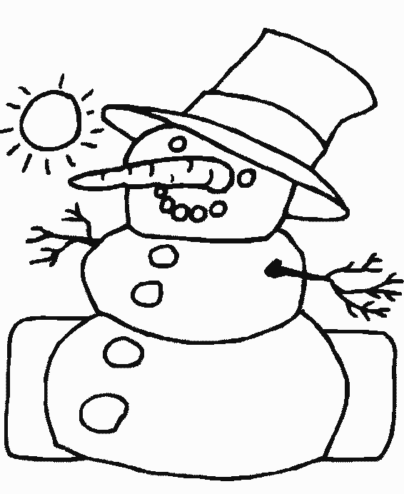 Dessin à colorier: Bonhomme de Neige (Personnages) #89451 - Coloriages à Imprimer Gratuits