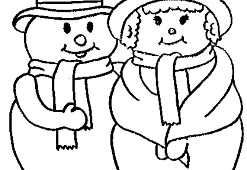 Dessin à colorier: Bonhomme de Neige (Personnages) #89452 - Coloriages à Imprimer Gratuits