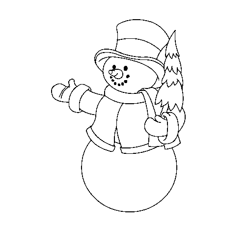 Dessin à colorier: Bonhomme de Neige (Personnages) #89472 - Coloriages à Imprimer Gratuits