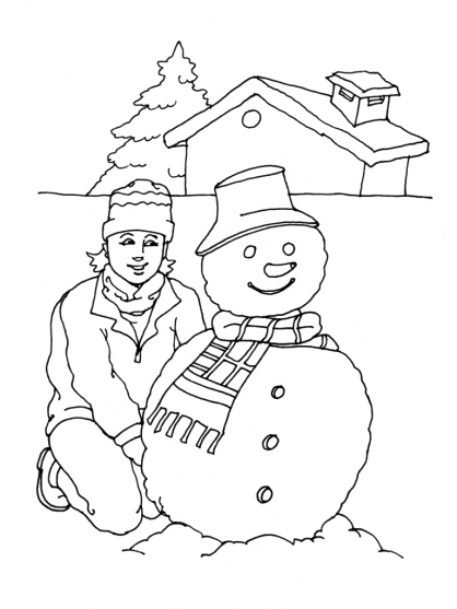 Dessin à colorier: Bonhomme de Neige (Personnages) #89475 - Coloriages à Imprimer Gratuits