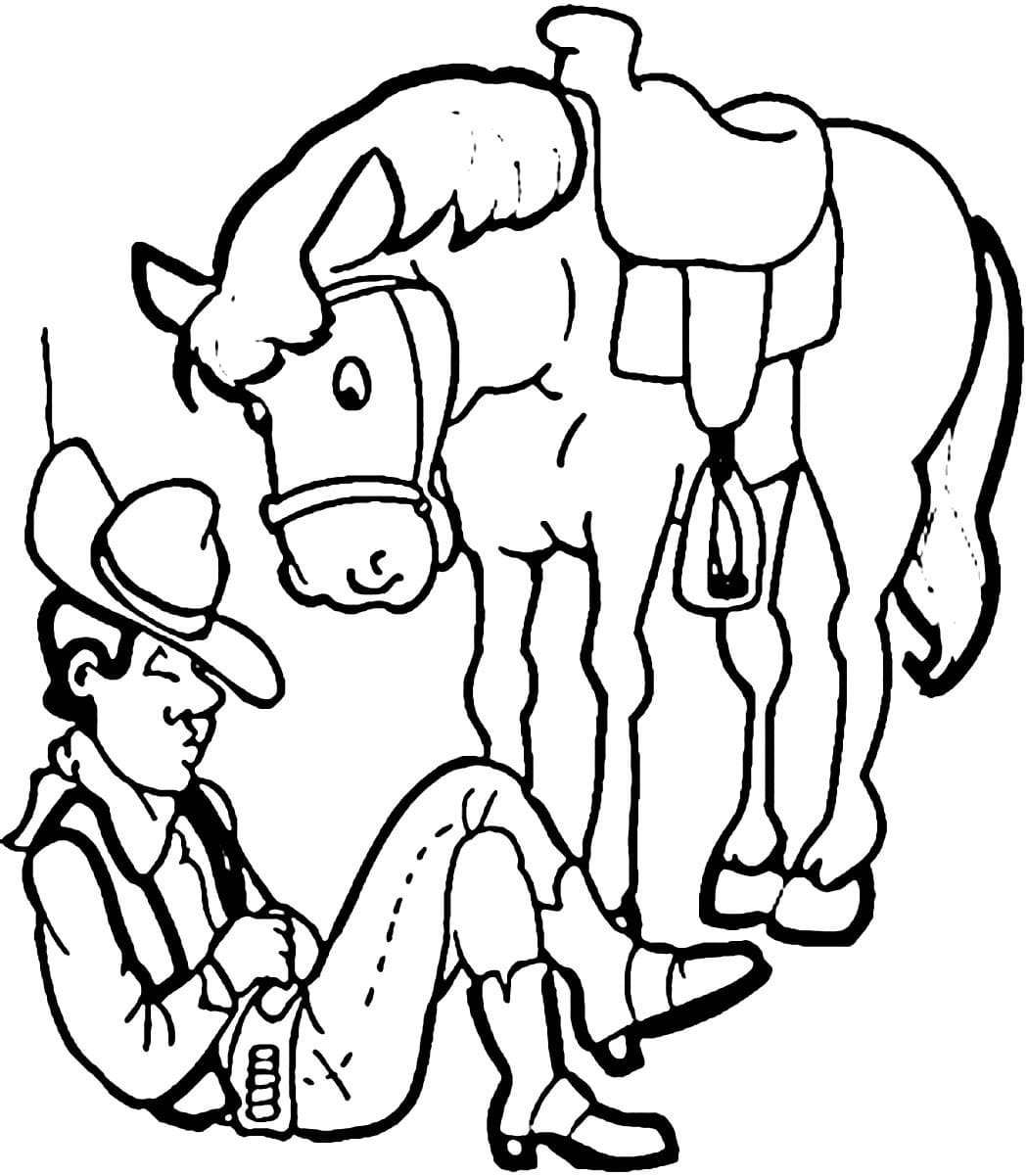 Dessin Cowboy #213519 à colorier de la série Personnages, gratuit à télécharger et imprimer Dessin Cowboy #213519 à colorier de la série Personnages, gratuit à télécharger et imprimer