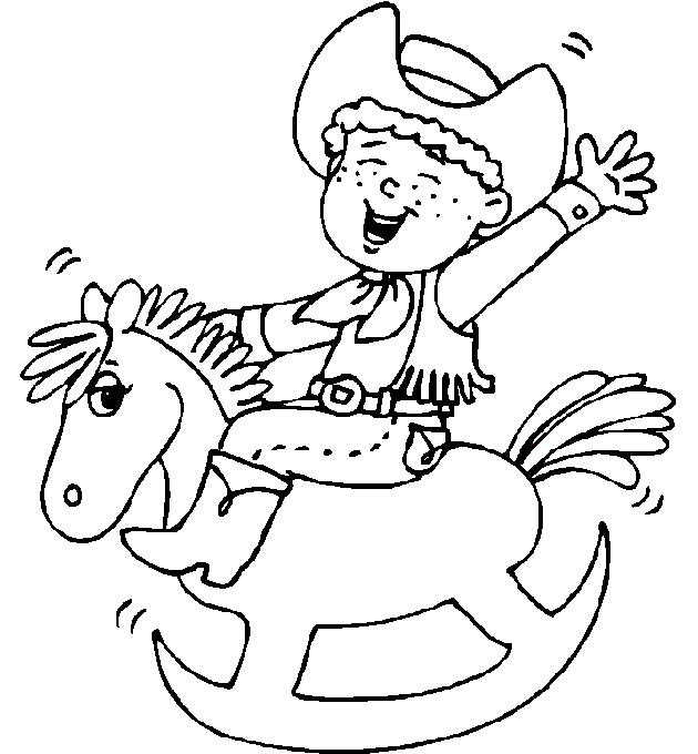 Dessin à colorier: Cowboy (Personnages) #91438 - Coloriages à Imprimer Gratuits