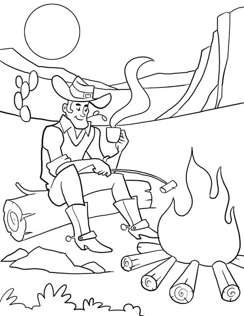 Dessin à colorier: Cowboy (Personnages) #91462 - Coloriages à Imprimer Gratuits