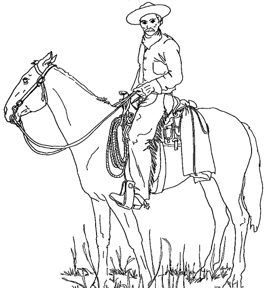 Dessin à colorier: Cowboy (Personnages) #91465 - Coloriages à Imprimer Gratuits