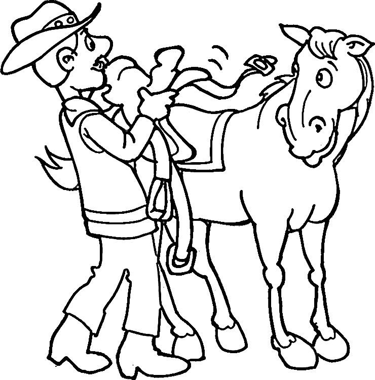 Dessin à colorier: Cowboy (Personnages) #91471 - Coloriages à Imprimer Gratuits