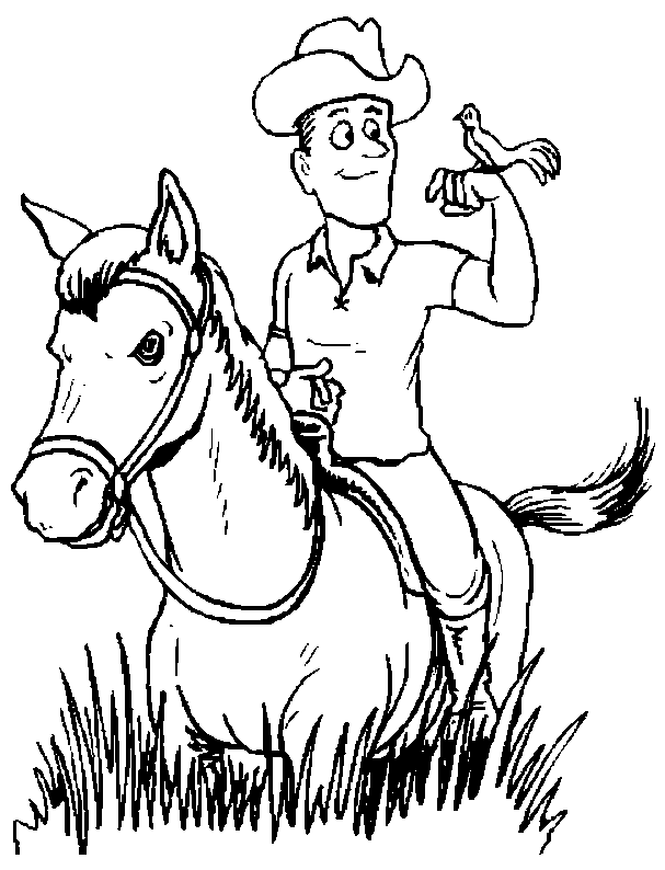Dessin à colorier: Cowboy (Personnages) #91475 - Coloriages à Imprimer Gratuits