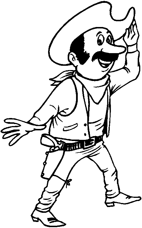 Dessin à colorier: Cowboy (Personnages) #91512 - Coloriages à Imprimer Gratuits