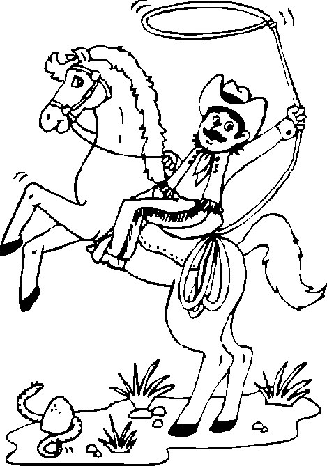 Dessin à colorier: Cowboy (Personnages) #91520 - Coloriages à Imprimer Gratuits