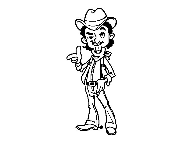 Dessin à colorier: Cowboy (Personnages) #91562 - Coloriages à Imprimer Gratuits