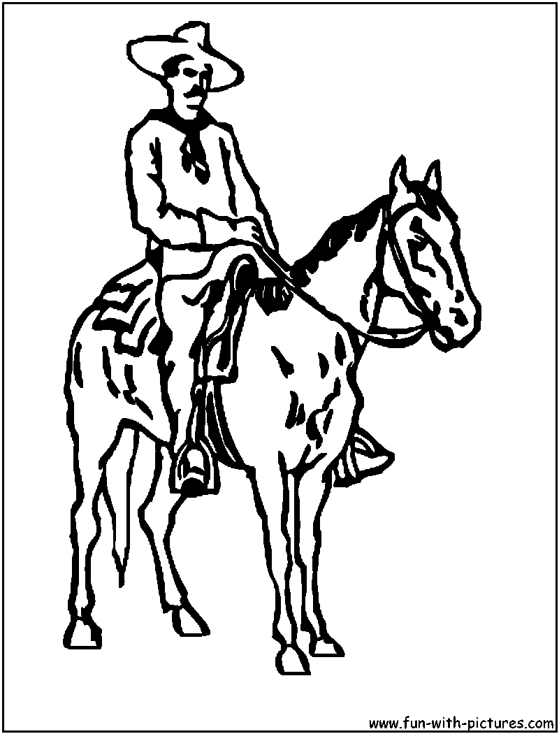 Dessin à colorier: Cowboy (Personnages) #91597 - Coloriages à Imprimer Gratuits