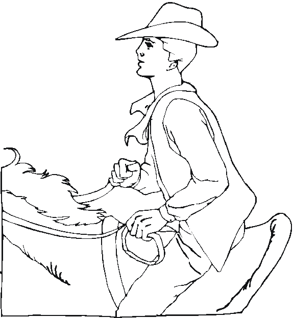 Dessin à colorier: Cowboy (Personnages) #91615 - Coloriages à Imprimer Gratuits