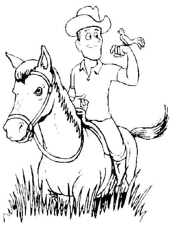 Dessin à colorier: Cowboy (Personnages) #91643 - Coloriages à Imprimer Gratuits