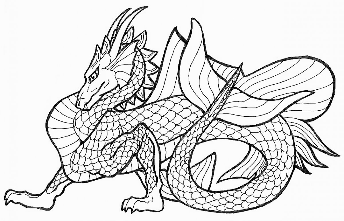 Dessin à colorier: Dragon (Personnages) #148342 - Coloriages à Imprimer Gratuits