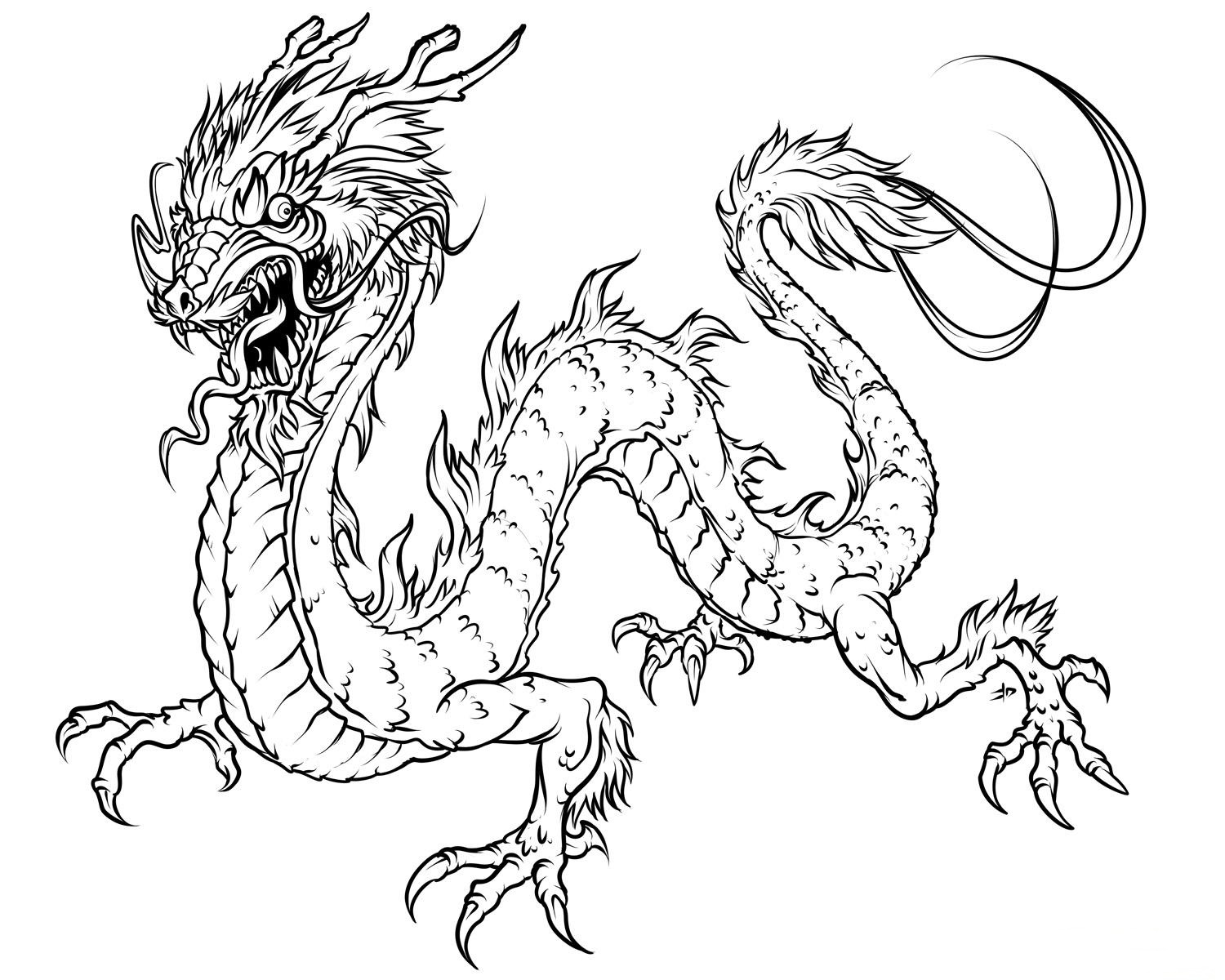 Dessin à colorier: Dragon (Personnages) #148359 - Coloriages à Imprimer Gratuits