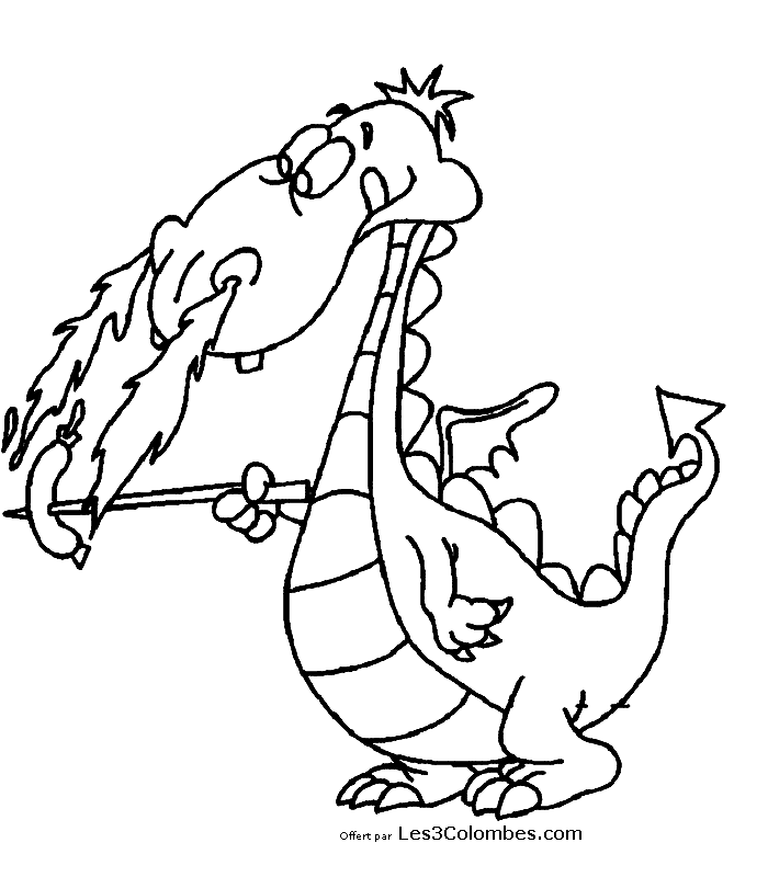 Dessin à colorier: Dragon (Personnages) #148364 - Coloriages à Imprimer Gratuits