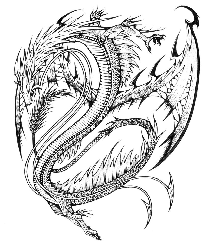 Dessin à colorier: Dragon (Personnages) #148376 - Coloriages à Imprimer Gratuits