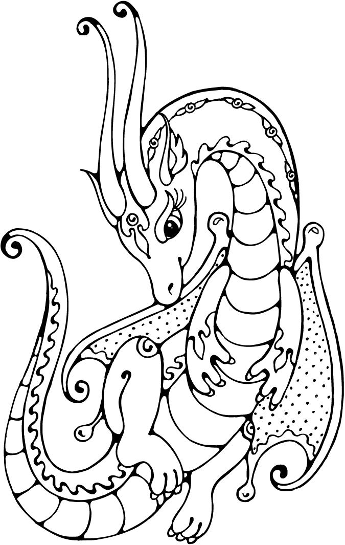 Dessin à colorier: Dragon (Personnages) #148390 - Coloriages à Imprimer Gratuits